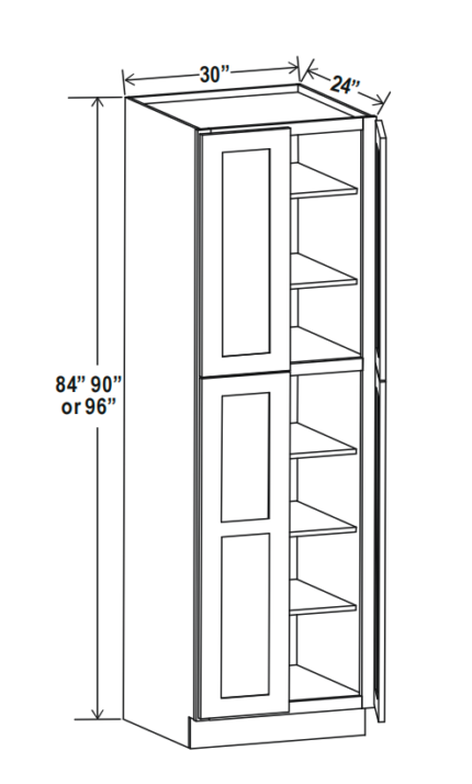 Matte Black Utility Pantry 30″W