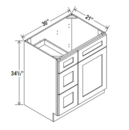 Iron Black Vanity Combo 30"W