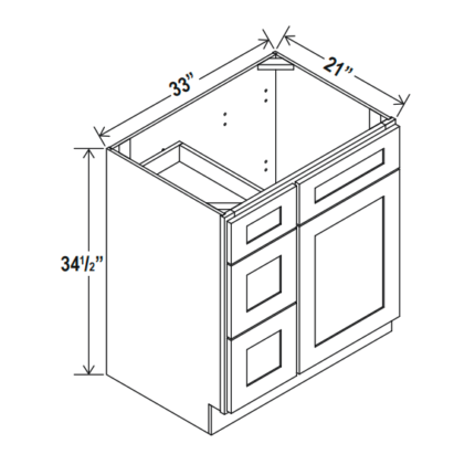 Shaker Espresso Vanity Combo 33"W
