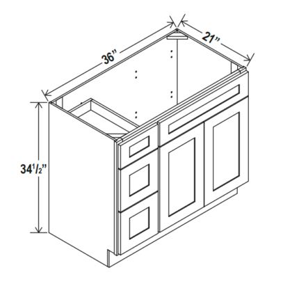 Treasure Chest Vanity Combo 36"W