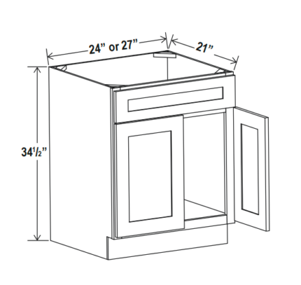 Matte Black Vanity Sink Base 24″/27″W