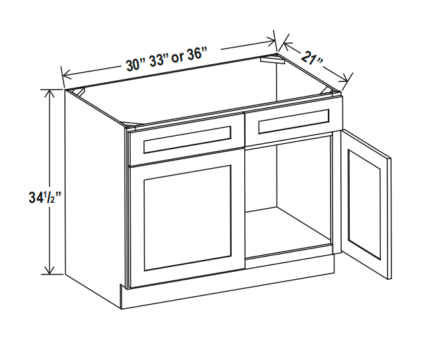 Matte Black Vanity Sink Base 30″/33″/36″W