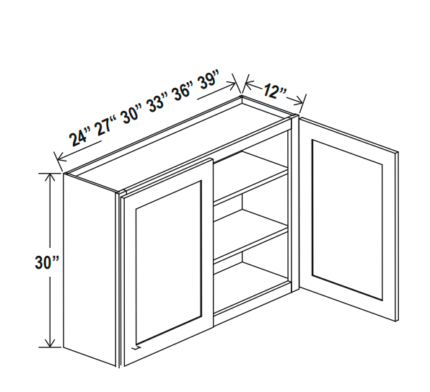 Matte Black Wall Cabinet Double Doors 30″H