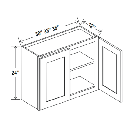 Matte Black Wall Cabinet Double Doors 24″H