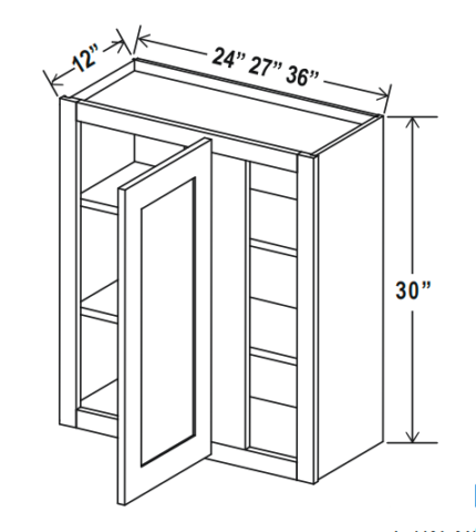 Matte Black Wall Blind Corner Cabinet 30″H
