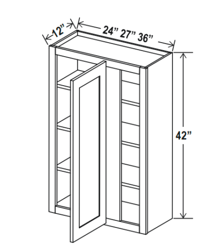 Matte Black Wall Blind Corner Cabinet 42″H