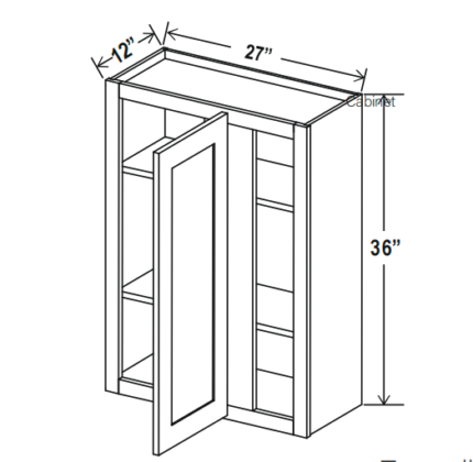 MB-WBC2736 – Matte Black Wall Blind Corner Cabinet 36″H