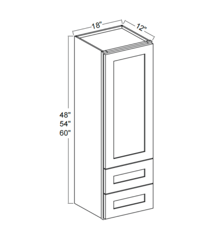 Slim White Oak Wall Tower Cabinet 18″W
