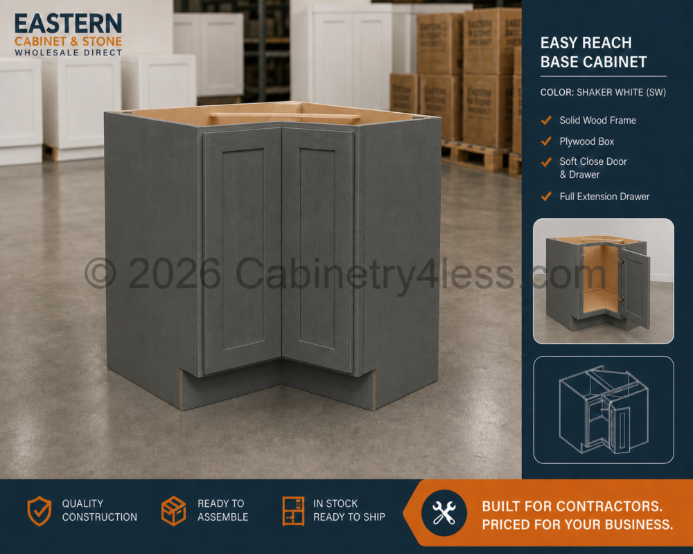 Double Smokey Gray Easy Reach Base Cabinet