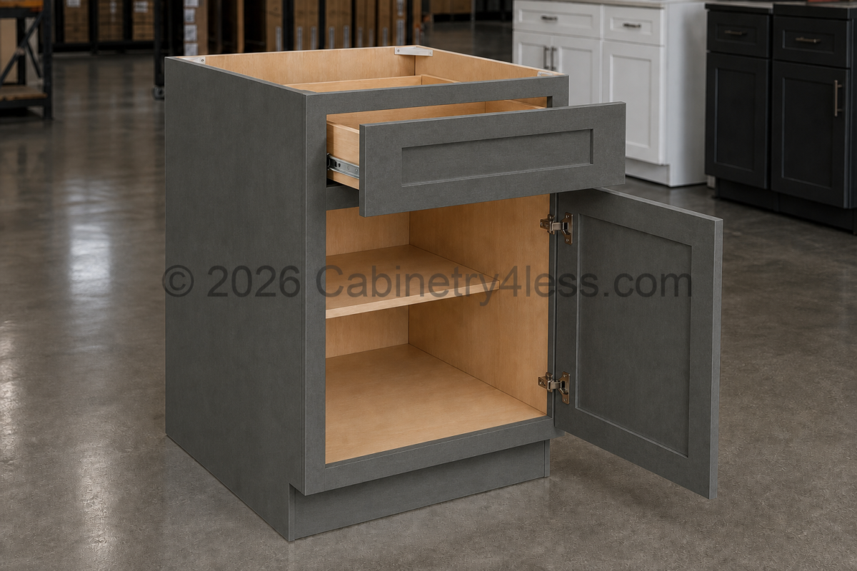 Double Smokey Gray Base Cabinet Single Door
