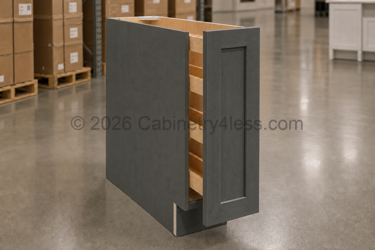 Double Smokey Gray Spice Pull Base Cabinet