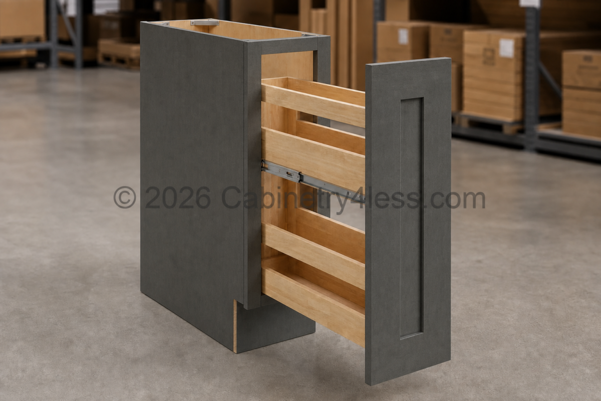 Double Smokey Gray Spice Pull Base Cabinet