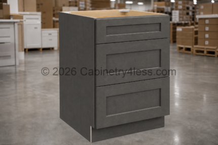 Double Smokey Gray Three Drawer Base