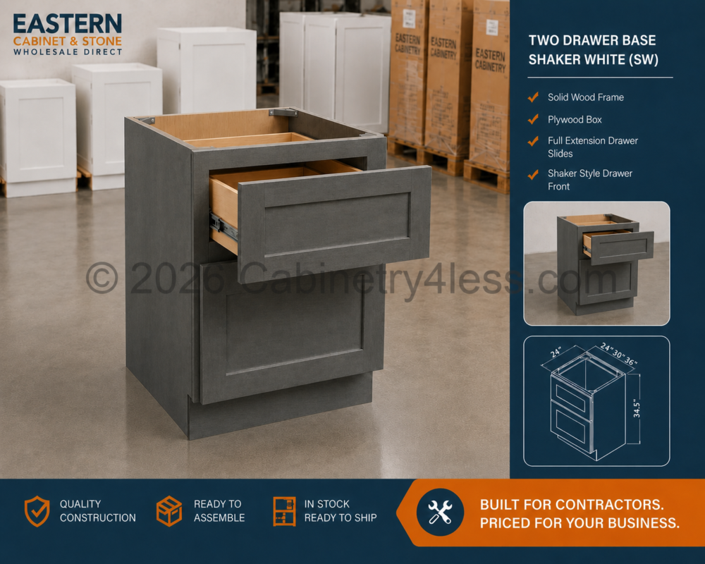 Double Smokey Gray Two Drawer Base