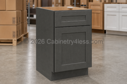DSG-BWB18 – Double Smokey Gray Base Waste Basket Cabinet (BWB18)