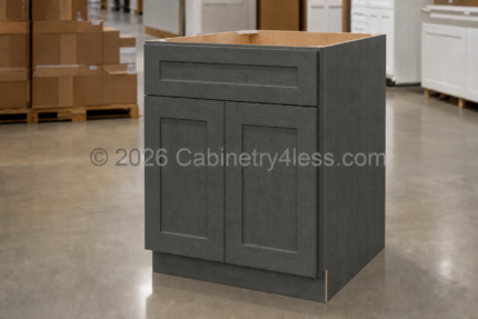 DSG-DCSF42 – Double Smokey Gray Corner Sink Base Front (DCSF42)