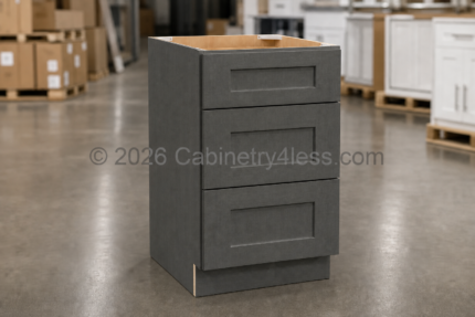 Double Smokey Gray Vanity Drawer Base Cabinet