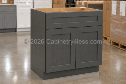 Double Smokey Gray Vanity Sink Base 24″/27″W