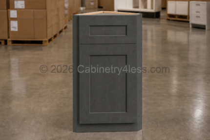 Double Smokey Gray Angle Wall Cabinet 12"W