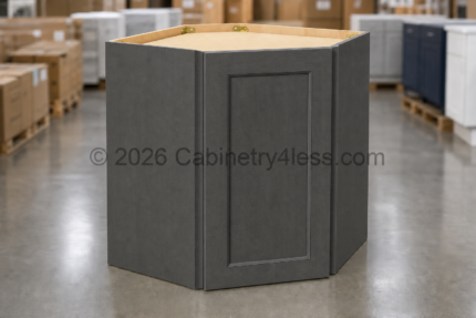Double Smokey Gray Diagonal Corner Wall Single Door 24"W