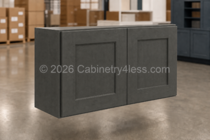 Double Smokey Gray Wall Cabinet Double Doors 12″H
