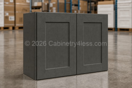 Double Smokey Gray Wall Cabinet Double Doors 15″H