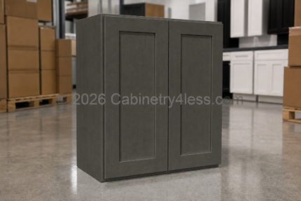 Double Smokey Gray Wall Cabinet Double Doors 36″H
