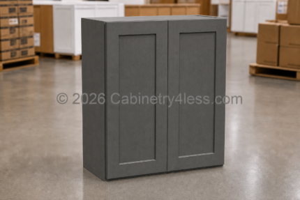 Double Smokey Gray Wall Cabinet Double Doors 42″H