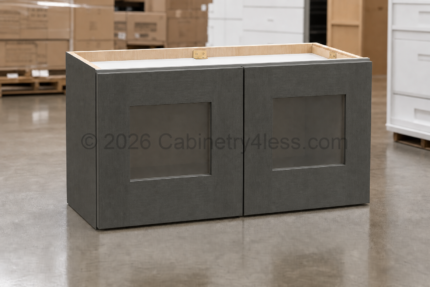 DSG-W3018GD – Double Smokey Gray Wall Cabinet Double Glass Doors 18″H