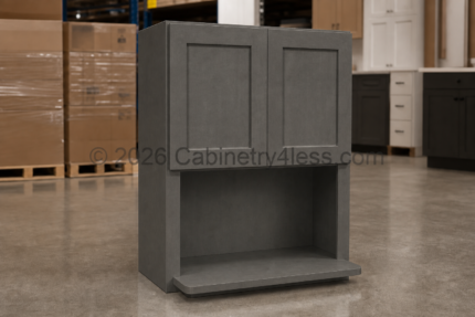 Double Smokey Gray Microwave Wall Cabinet 30″W