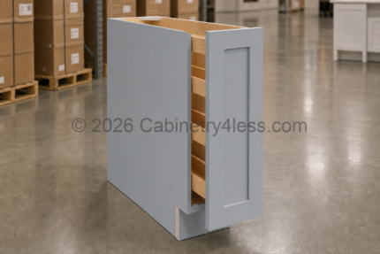 Gray Shaker Spice Pull Base Cabinet