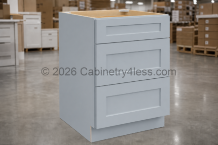Gray Shaker Three Drawer Base