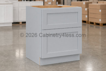 Gray Shaker Two Drawer Base