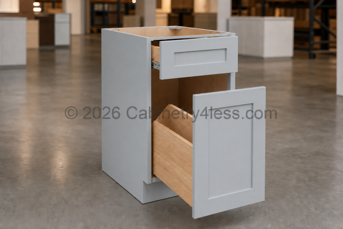 GR-BWB18 – Gray Shaker Base Waste Basket Cabinet (BWB18)