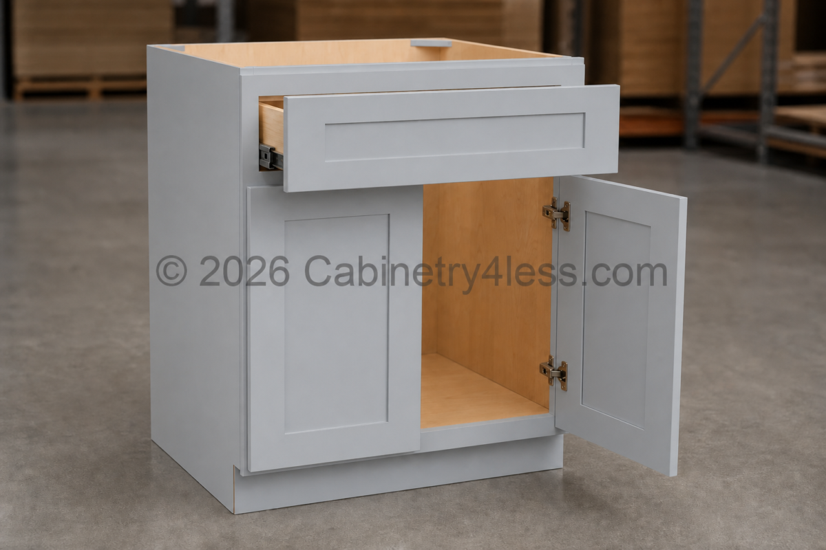 GR-DCSF42 – Gray Shaker Corner Sink Base Front (DCSF42)