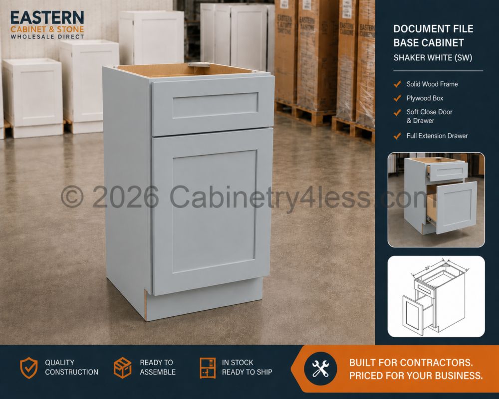 GR-DFB18 – Gray Shaker Document File Base Cabinet (DFB18)