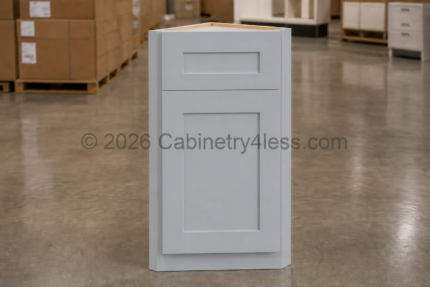 Gray Shaker Angle Wall Cabinet 12″W