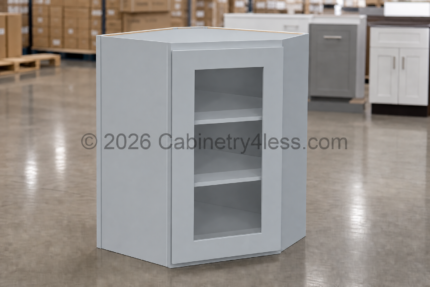 Gray Shaker Diagonal Corner Wall Glass Door 24″W