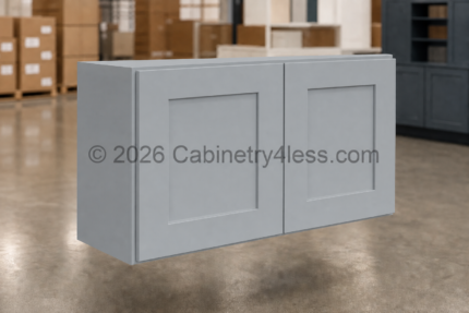 Gray Shaker Wall Cabinet Double Doors 12″H