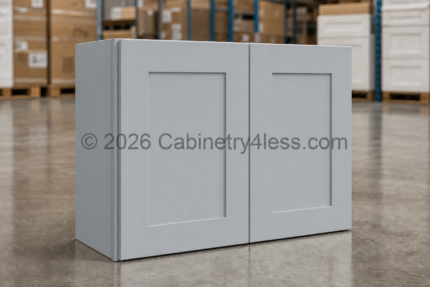 Gray Shaker Wall Cabinet Double Doors 15″H