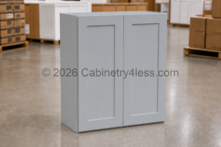 Gray Shaker Wall Cabinet Double Doors 42″H