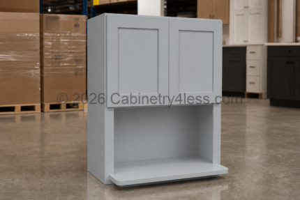 Gray Shaker Microwave Wall Cabinet 30″W