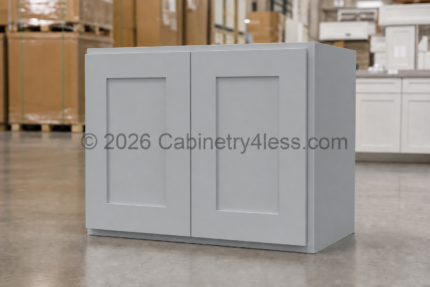 Gray Shaker Refrigerator Wall Cabinet Double Doors 24″H