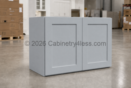 Gray Shaker Refrigerator Wall Cabinet Double Doors 30″W