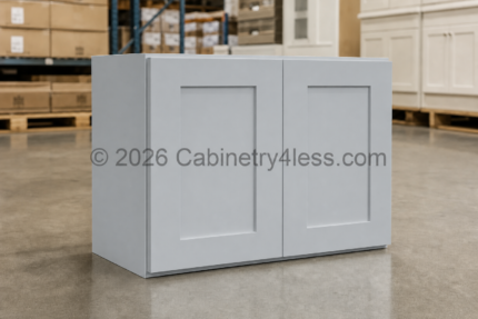 Gray Shaker Refrigerator Wall Cabinet Double Doors 33″W