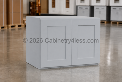 Gray Shaker Refrigerator Wall Cabinet Double Doors 36"W