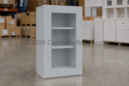 Gray Shaker Wall Cabinet Single Glass Door 30″H