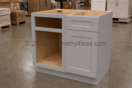 High Glossy Gray Blind Corner Base Cabinet