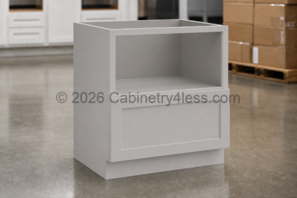 High Glossy Gray Microwave Base Cabinet