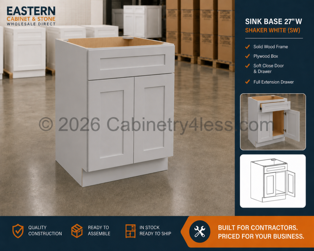 HG-SB27 – High Glossy Gray Sink Base 27″W